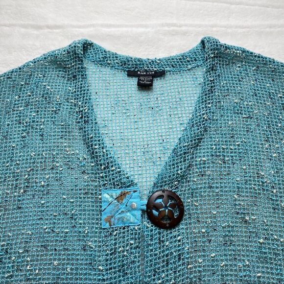 Kaktus Open Knit 2 Button Front Cardigan/Cover Size Large - Picture 5 of 10